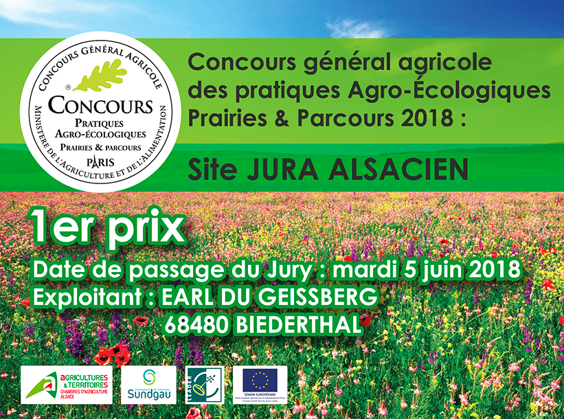 1er prix du concours général agricole des pratiques Agro-Écologiques 2018